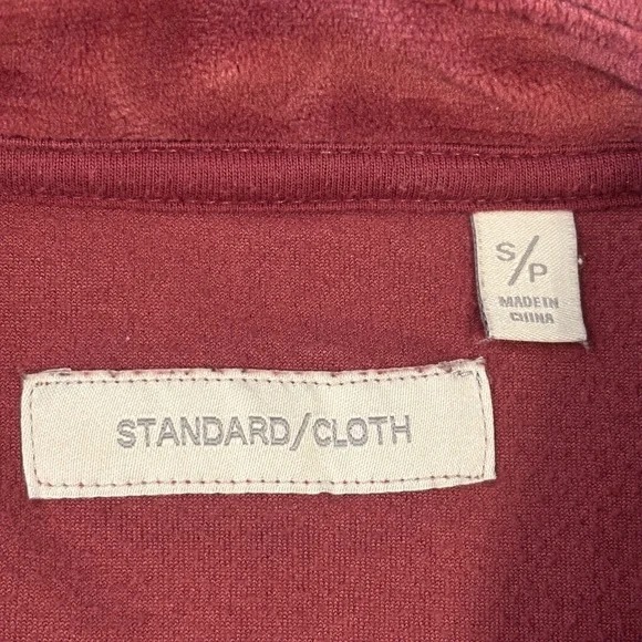 Standard Cloth Velour Maroon Long Sleeve Polo for Men - Picture 3 of 8